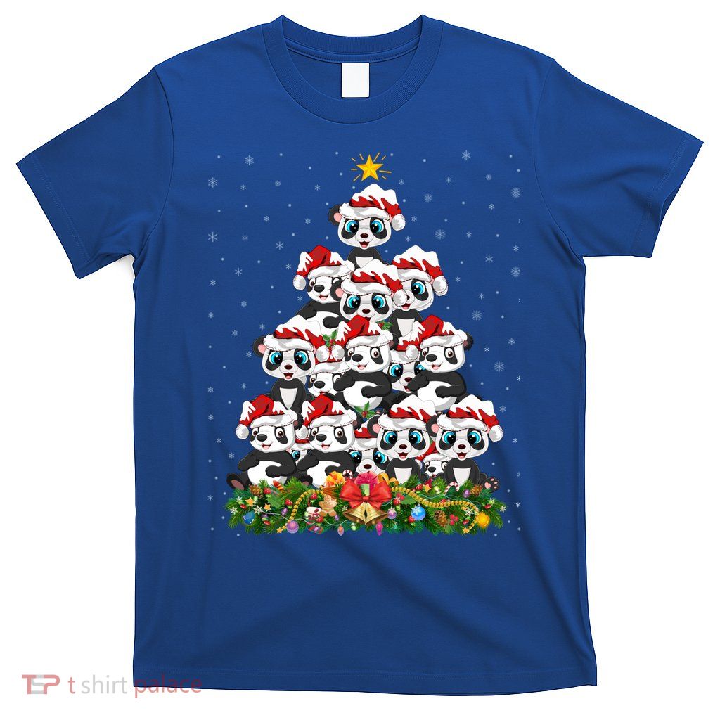 Panda Xmas Tree Lighting Santa Panda Christmas Gift T-Shirt