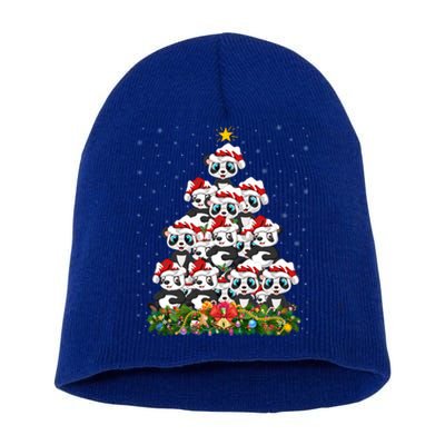 Panda Xmas Tree Lighting Santa Panda Christmas Gift Short Acrylic Beanie