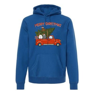 Poodle Xmas Vintage Red Pickup Retro Truck Gift Premium Hoodie