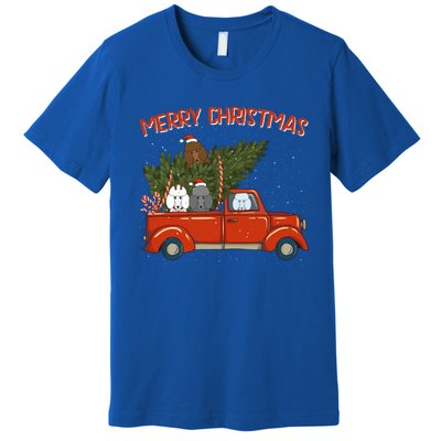 Poodle Xmas Vintage Red Pickup Retro Truck Gift Premium T-Shirt