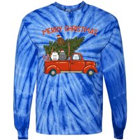 Poodle Xmas Vintage Red Pickup Retro Truck Gift Tie-Dye Long Sleeve Shirt