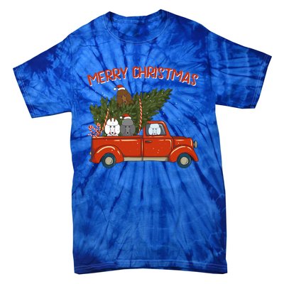 Poodle Xmas Vintage Red Pickup Retro Truck Gift Tie-Dye T-Shirt