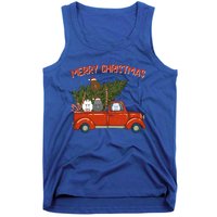 Poodle Xmas Vintage Red Pickup Retro Truck Gift Tank Top