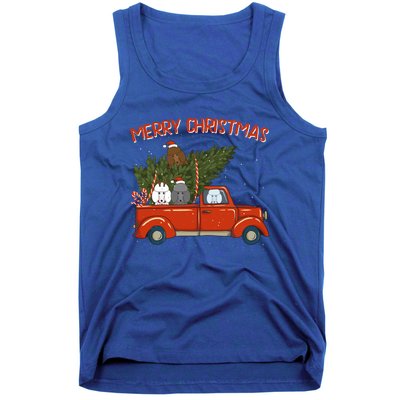 Poodle Xmas Vintage Red Pickup Retro Truck Gift Tank Top