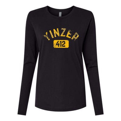 Pittsburgh Yinzer 412 Sl City Pennsylvania Funny Vintage Womens Cotton Relaxed Long Sleeve T-Shirt