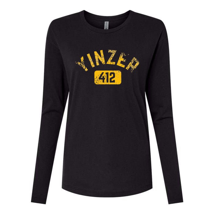 Pittsburgh Yinzer 412 Sl City Pennsylvania Funny Vintage Womens Cotton Relaxed Long Sleeve T-Shirt