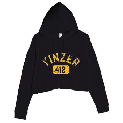 Pittsburgh Yinzer 412 Sl City Pennsylvania Funny Vintage Crop Fleece Hoodie