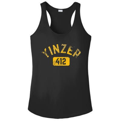 Pittsburgh Yinzer 412 Sl City Pennsylvania Funny Vintage Ladies PosiCharge Competitor Racerback Tank