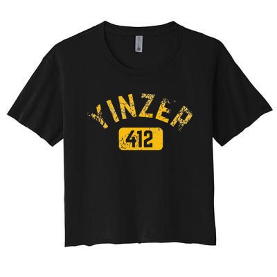 Pittsburgh Yinzer 412 Sl City Pennsylvania Funny Vintage Women's Crop Top Tee