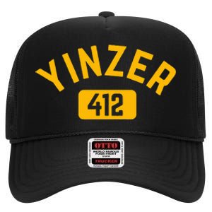 Pittsburgh Yinzer 412 Steel City Yinz Pennsylvania Home High Crown Mesh Back Trucker Hat