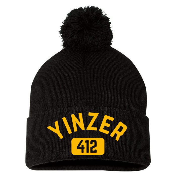 Pittsburgh Yinzer 412 Steel City Yinz Pennsylvania Home Pom Pom 12in Knit Beanie