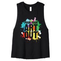 Pour Your Art Out Artist Paint Painter Painting Women's Racerback Cropped Tank