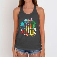 Pour Your Art Out Artist Paint Painter Painting Women's Knotted Racerback Tank