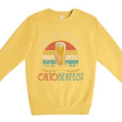 Prost Y All Oktoberfest Vintage Drinking Beer Team Premium Crewneck Sweatshirt