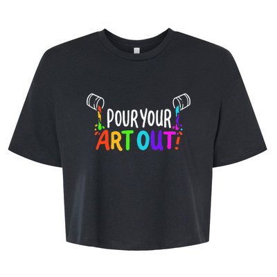 Pour Your Art Out I Color Wheel I Craft Paint I Fluid Art Bella+Canvas Jersey Crop Tee