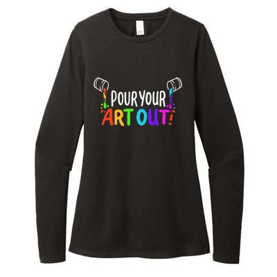 Pour Your Art Out I Color Wheel I Craft Paint I Fluid Art Womens CVC Long Sleeve Shirt