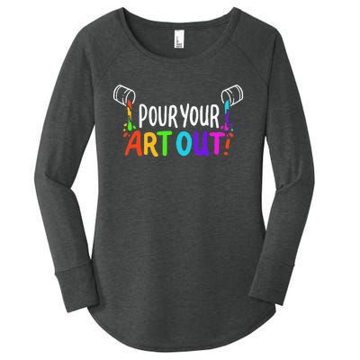 Pour Your Art Out I Color Wheel I Craft Paint I Fluid Art Women's Perfect Tri Tunic Long Sleeve Shirt