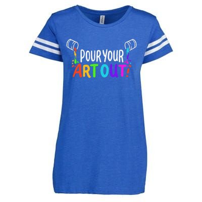 Pour Your Art Out I Color Wheel I Craft Paint I Fluid Art Enza Ladies Jersey Football T-Shirt