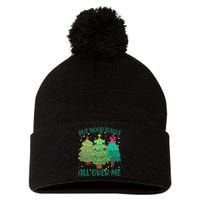 Put Your Balls All Over Me Christmas Trees Pom Pom 12in Knit Beanie