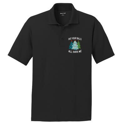 Put Your Balls All Over Me Funny Christmas Tree Xmas Costume PosiCharge RacerMesh Polo