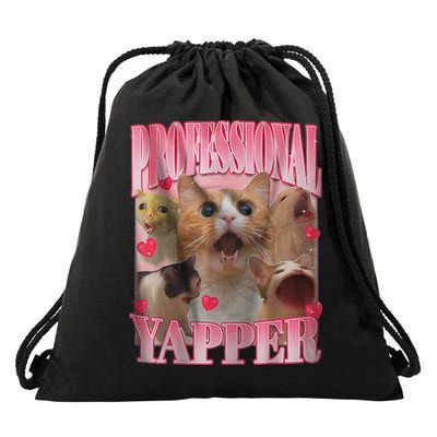 Professional Yapper Cat Funny Oddly Specific Dank Meme Drawstring Bag