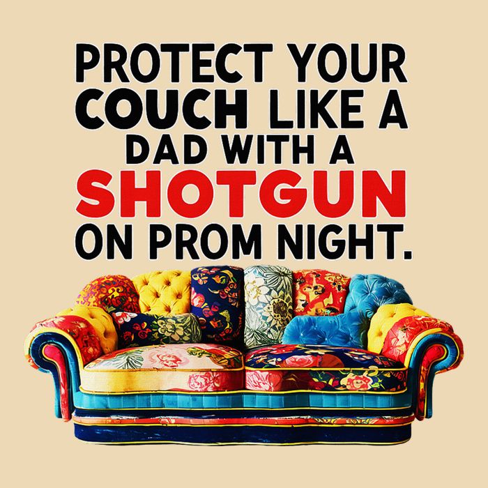 Protect Your Couch Like A Dad On Prom Night Funny Humor Meme Drawstring Bag