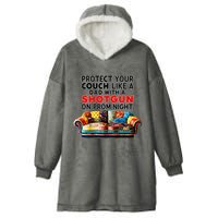 Protect Your Couch Like A Dad On Prom Night Funny Humor Meme Hooded Wearable Blanket