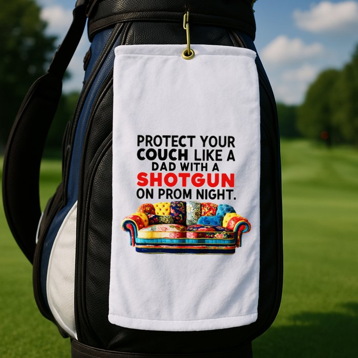 Protect Your Couch Like A Dad On Prom Night Funny Humor Meme Golf Towel