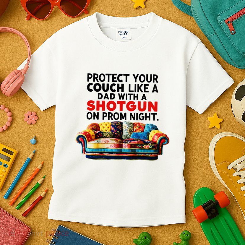 Protect Your Couch Like A Dad On Prom Night Funny Humor Meme Kids T-Shirt