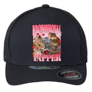 Professional Yapper Cat Funny Oddly Specific Dank Meme Flexfit Unipanel Trucker Cap