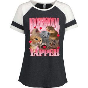 Professional Yapper Cat Funny Oddly Specific Dank Meme Enza Ladies Jersey Colorblock Tee