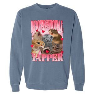 Professional Yapper Cat Funny Oddly Specific Dank Meme Garment-Dyed Sweatshirt