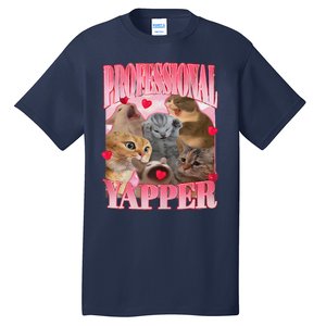 Professional Yapper Cat Funny Oddly Specific Dank Meme Tall T-Shirt