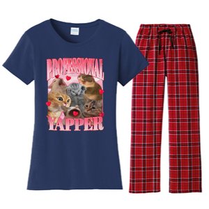 Professional Yapper Cat Funny Oddly Specific Dank Meme Women's Flannel Pajama Set