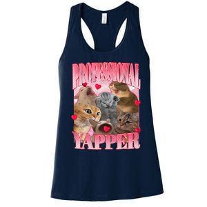 Professional Yapper Cat Funny Oddly Specific Dank Meme Women's Racerback Tank