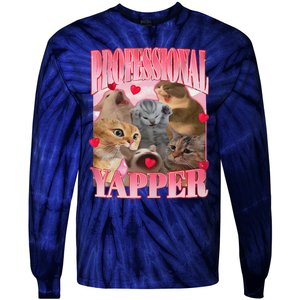 Professional Yapper Cat Funny Oddly Specific Dank Meme Tie-Dye Long Sleeve Shirt