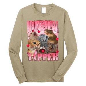 Professional Yapper Cat Funny Oddly Specific Dank Meme Long Sleeve Shirt