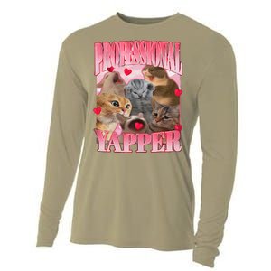 Professional Yapper Cat Funny Oddly Specific Dank Meme Cooling Performance Long Sleeve Crew