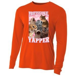 Professional Yapper Cat Meme Goofy Ahh Ironic Cat Cooling Performance Long Sleeve Crew