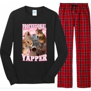 Professional Yapper Cat Meme Goofy Ahh Ironic Cat Long Sleeve Pajama Set