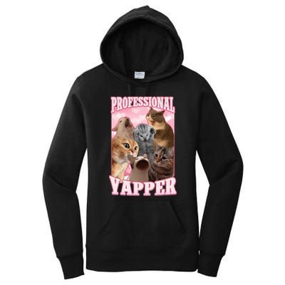 Professional Yapper Cat Meme Goofy Ahh Ironic Cat Women's Pullover Hoodie