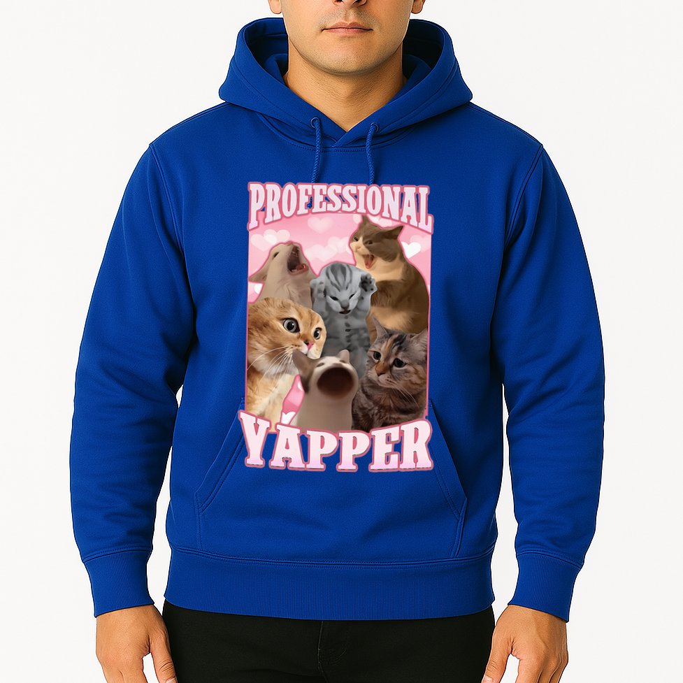 Professional Yapper Cat Meme Goofy Ahh Ironic Cat Hoodie