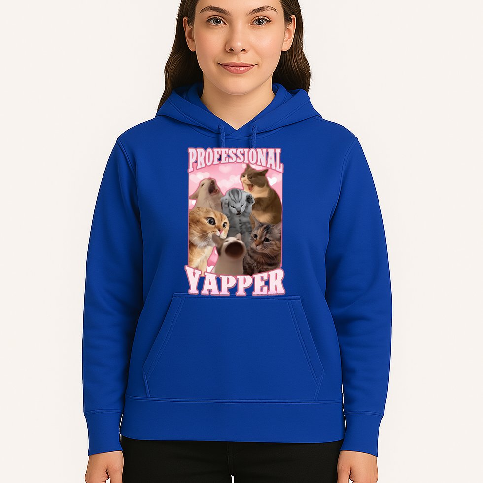 Professional Yapper Cat Meme Goofy Ahh Ironic Cat Hoodie