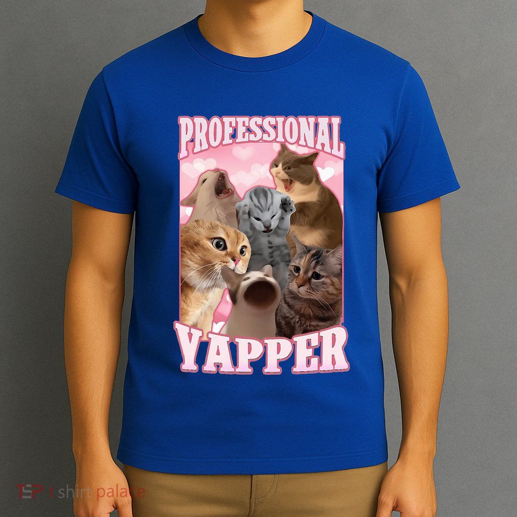 Professional Yapper Cat Meme Goofy Ahh Ironic Cat T-Shirt