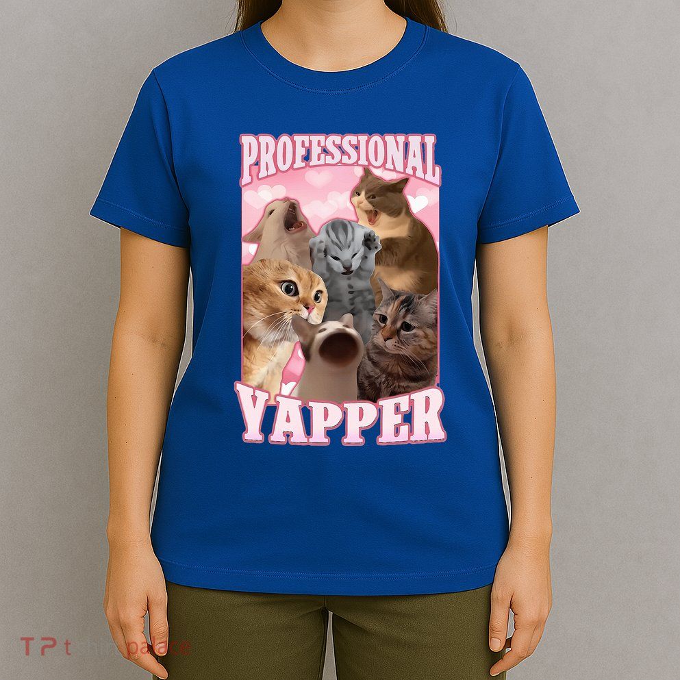 Professional Yapper Cat Meme Goofy Ahh Ironic Cat T-Shirt