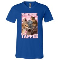 Professional Yapper Cat Meme Goofy Ahh Ironic Cat V-Neck T-Shirt