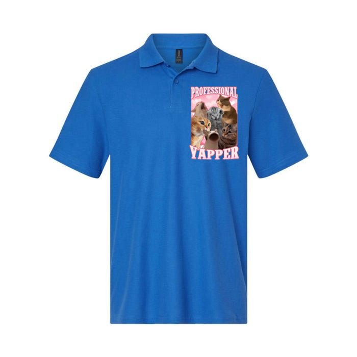 Professional Yapper Cat Meme Goofy Ahh Ironic Cat Softstyle Adult Sport Polo