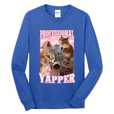 Professional Yapper Cat Meme Goofy Ahh Ironic Cat Tall Long Sleeve T-Shirt