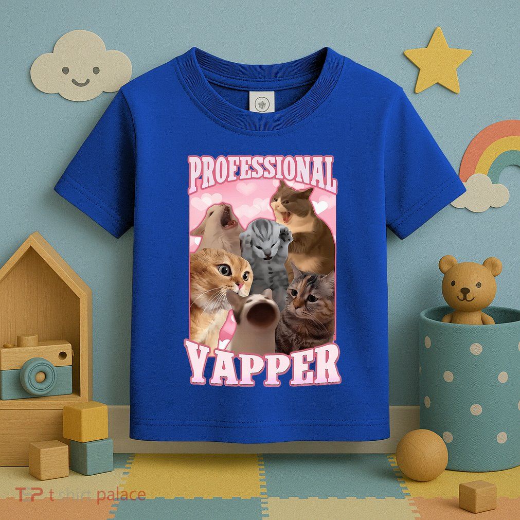 Professional Yapper Cat Meme Goofy Ahh Ironic Cat Toddler T-Shirt