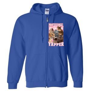 Professional Yapper Cat Meme Goofy Ahh Ironic Cat Full Zip Hoodie